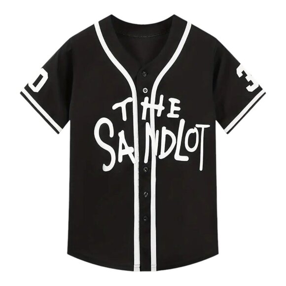 Sandlot Baseball Jersey Benny The Jet Rodriguez #30 Black Stitched - Picture 2 of 6